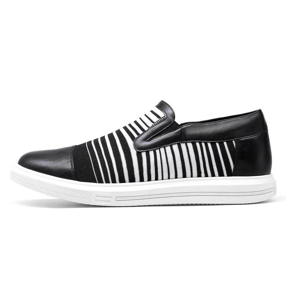 STRIDE Shoes For Men Height - Men Shoes To Look Taller - Black Knit Slip On Sneakers 5 CM / 1.95 Inches