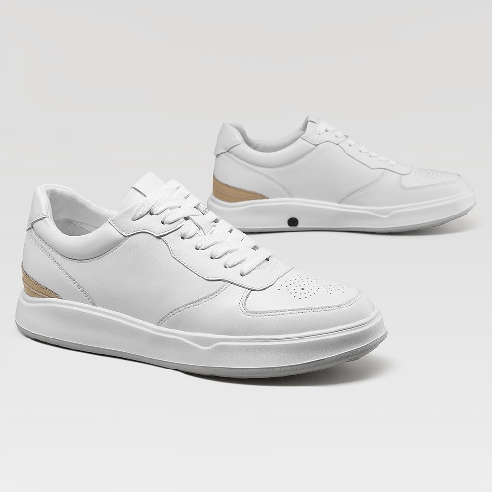 STRIDE Elevator Sports Shoes - Shoes To Increase Men's Height - Men's Elevator White Sneakers 6CM / 2.36 Inches