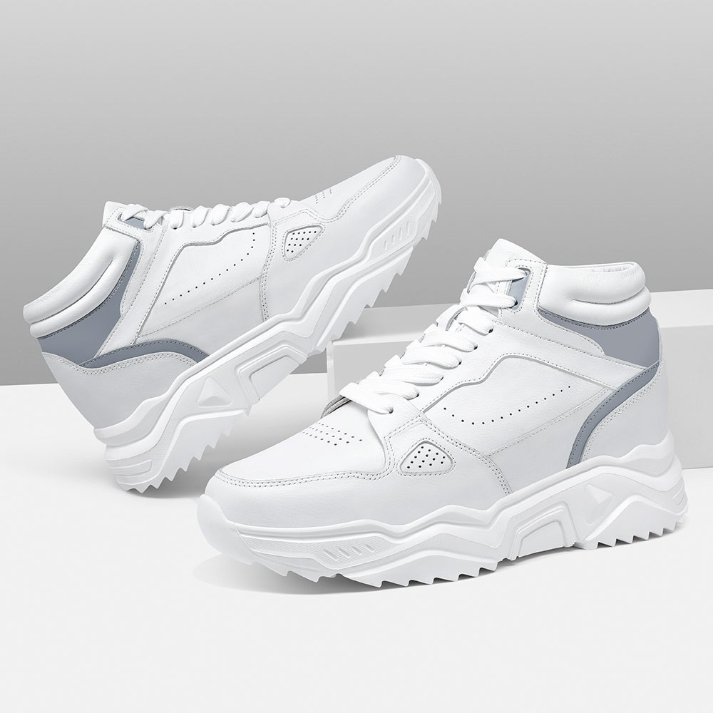 STRIDE Height Increasing Sneakers - Mens Sneakers That Make You Taller - High Top Men White Sneakers 10 CM / 3.94 Inches