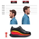 STRIDE Elevator Sneakers For Men Black Genuine Leather Shoes To Be Taller 10CM / 3.94 Inches