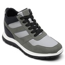 STRIDE Elevator Shoes For Men - Height Increasing Sneakers - Gray Nubuck High Top Sneakers 9cm / 3.54 Inches