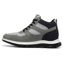 STRIDE Elevator Shoes For Men - Height Increasing Sneakers - Gray Nubuck High Top Sneakers 9cm / 3.54 Inches