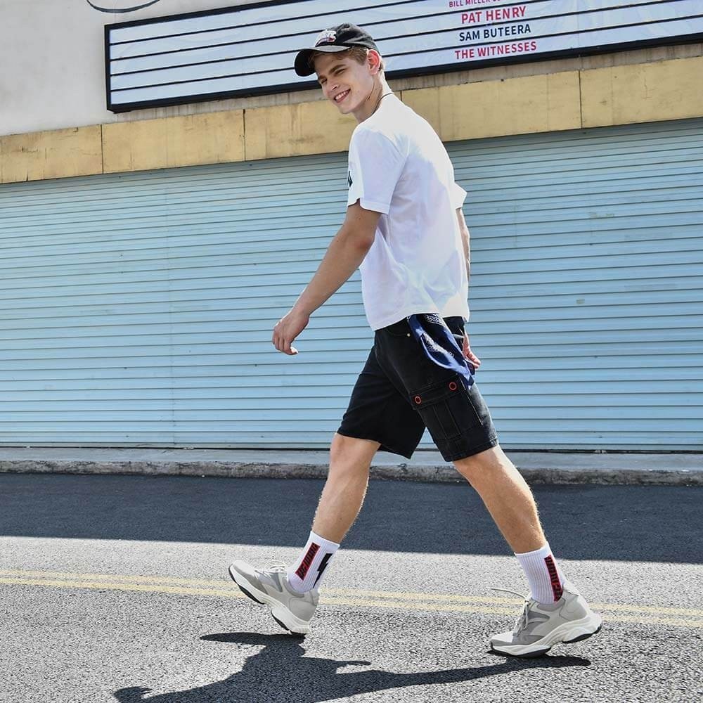 STRIDE Height Increasing Shoes Men Taller Shoes Apricot Chunky Trainers Elevator Sneakers 8CM / 3.15Inches