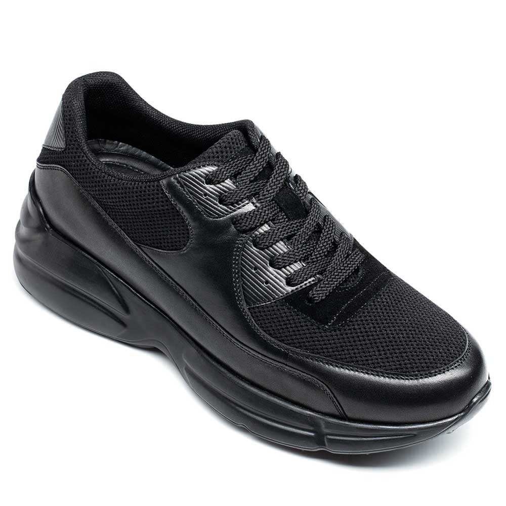 STRIDE Elevator Sneakers - Shoes For Height Increase - Black Breathable Sneakers For Men 8CM / 3.15 Inches