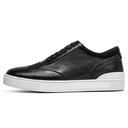 STRIDE Elevator Shoes Sneakers - Men Casual Black Leather Sneakers 5cm / 1.95 Inches