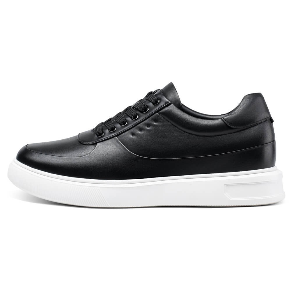 STRIDE Height Elevator Shoes - Height Increasing Shoes For Men - Black Casual Sneakers 6 CM / 2.36 Inches