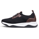 STRIDE Height Increasing Sneakers - Black Knit Fabric Elevator Sneakers For Men - Outdoor Casual Tall Men Shoes 8CM / 3.15Inches