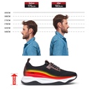 STRIDE Height Increasing Sneakers - Black Knit Fabric Elevator Sneakers For Men - Outdoor Casual Tall Men Shoes 8CM / 3.15Inches