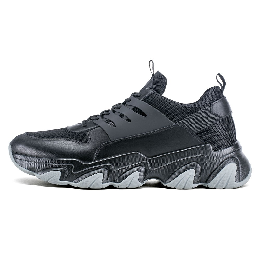 STRIDE Height Increase Sneakers - Sneakers That Make You Taller - Black Breathable Fashion Men Walking Shoes 8 CM / 3.15 Inches