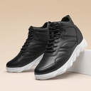 STRIDE Height Increasing Shoes - Mens Shoes That Add Height - Black High Top Sneakers 8cm / 3.15 Inches