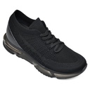 STRIDE Height Increasing Shoes For Men Hidden Heel Trainers Black Knit Sneakers Shoes 7CM / 2.76 Inches Taller