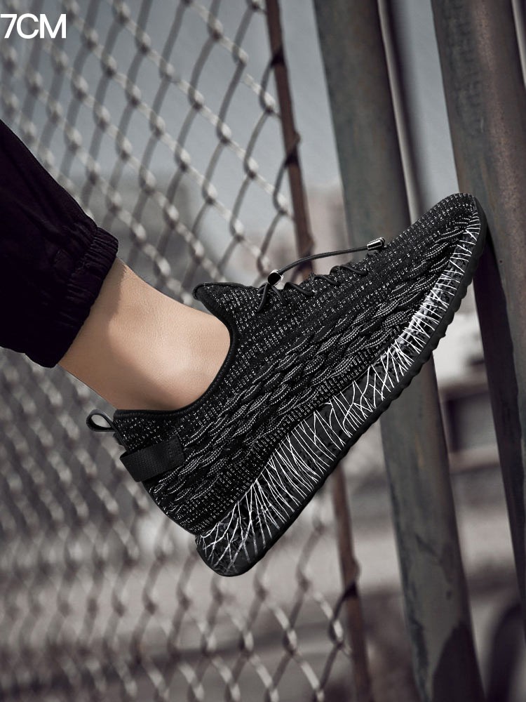 STRIDE Elevator Sneakers That Give You Height 7 CM Black Height Increasing Sneakers For Men 7CM / 2.76 Inches