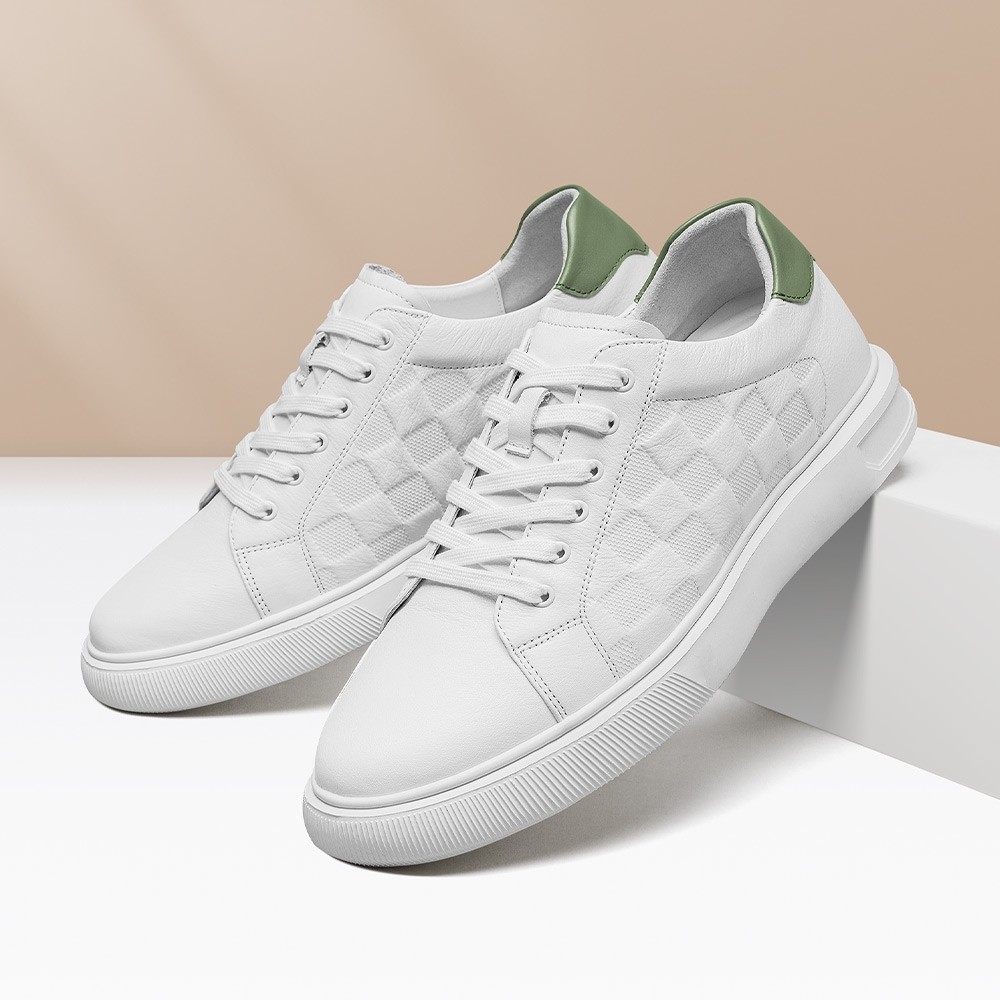 STRIDE Height Increasing Sneakers - Shoes To Increase Height Men - White Casual Sneakers 7cm / 2.76 Inches