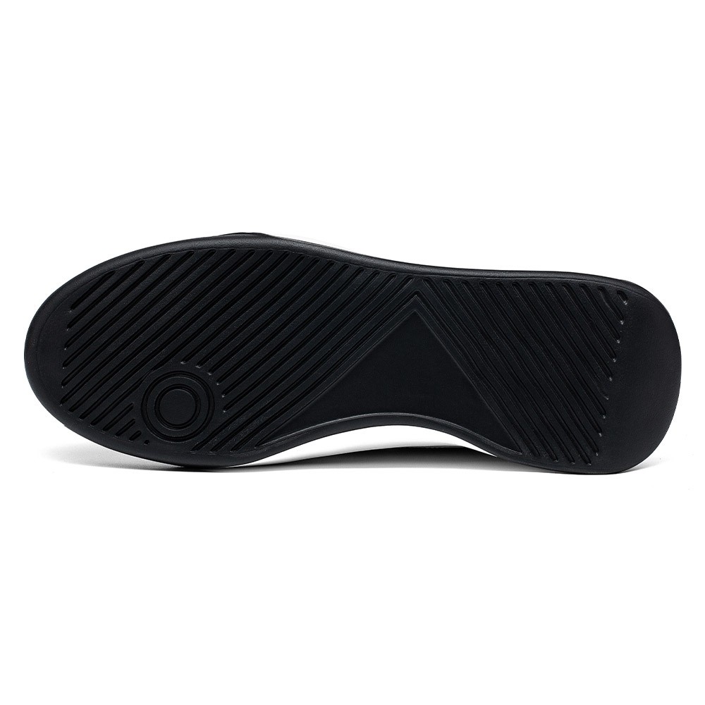 STRIDE Elevator Sneakers For Men - White Leather Hidden Heel Shoes - Sneaker To Increase Height 7CM / 2.76 Inches