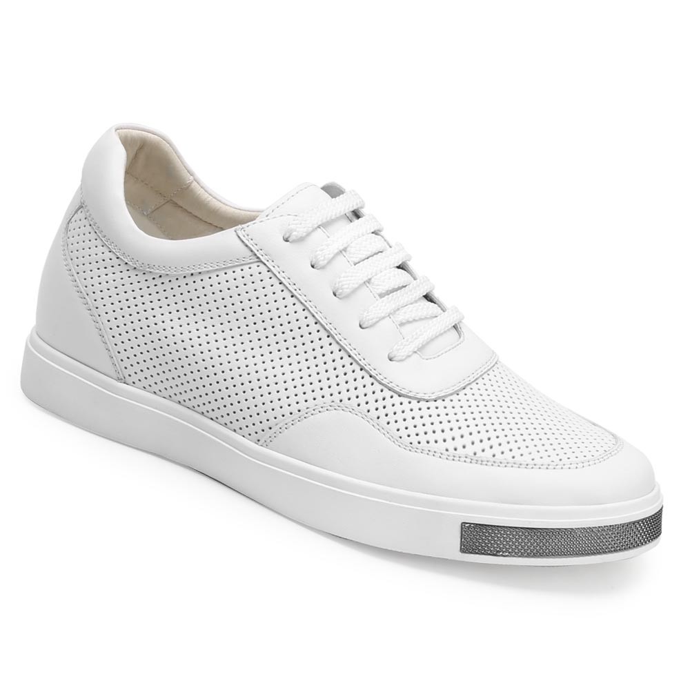 STRIDE White Height Increasing Sneaker - Casual Sneakers That Add Height - Elevator Sneakers For Men 6CM/2.36 Inches
