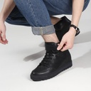STRIDE Height Increasing Sneakers - Men Leather High Top Sneakers - Black - 7 CM / 2.76 Inches Taller