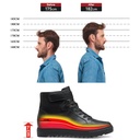 STRIDE Height Increasing Sneakers - Men Leather High Top Sneakers - Black - 7 CM / 2.76 Inches Taller