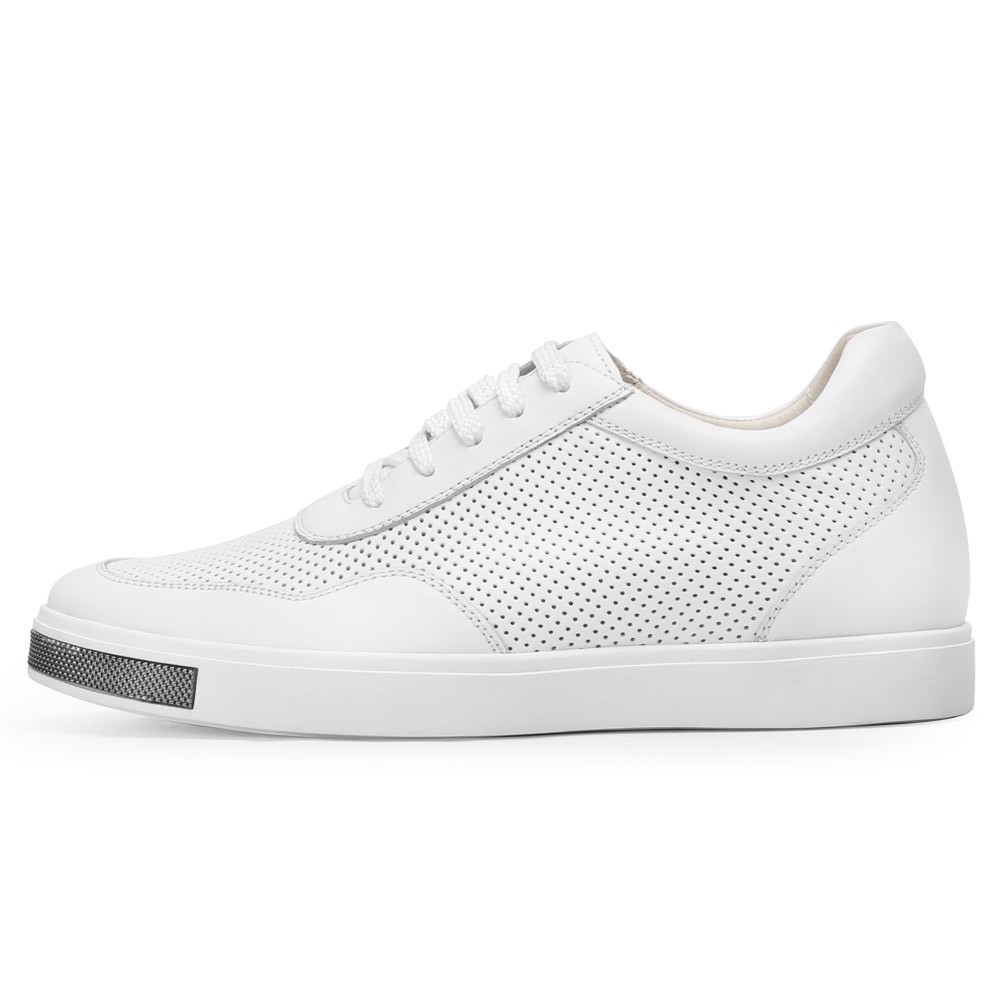 STRIDE White Height Increasing Sneaker - Casual Sneakers That Add Height - Elevator Sneakers For Men 6CM/2.36 Inches