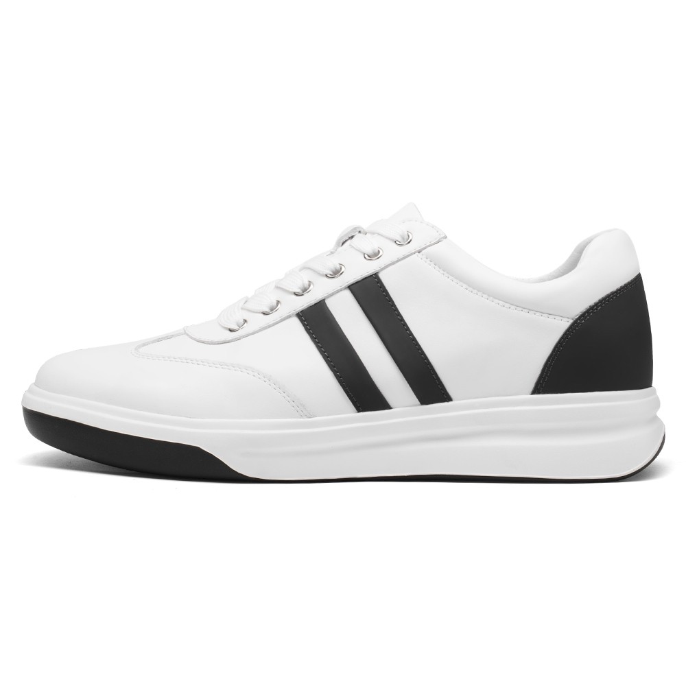 STRIDE Elevator Sneakers - Height Enhancing Shoes - Casual Men White Sneakers 7CM / 2.76 Inches