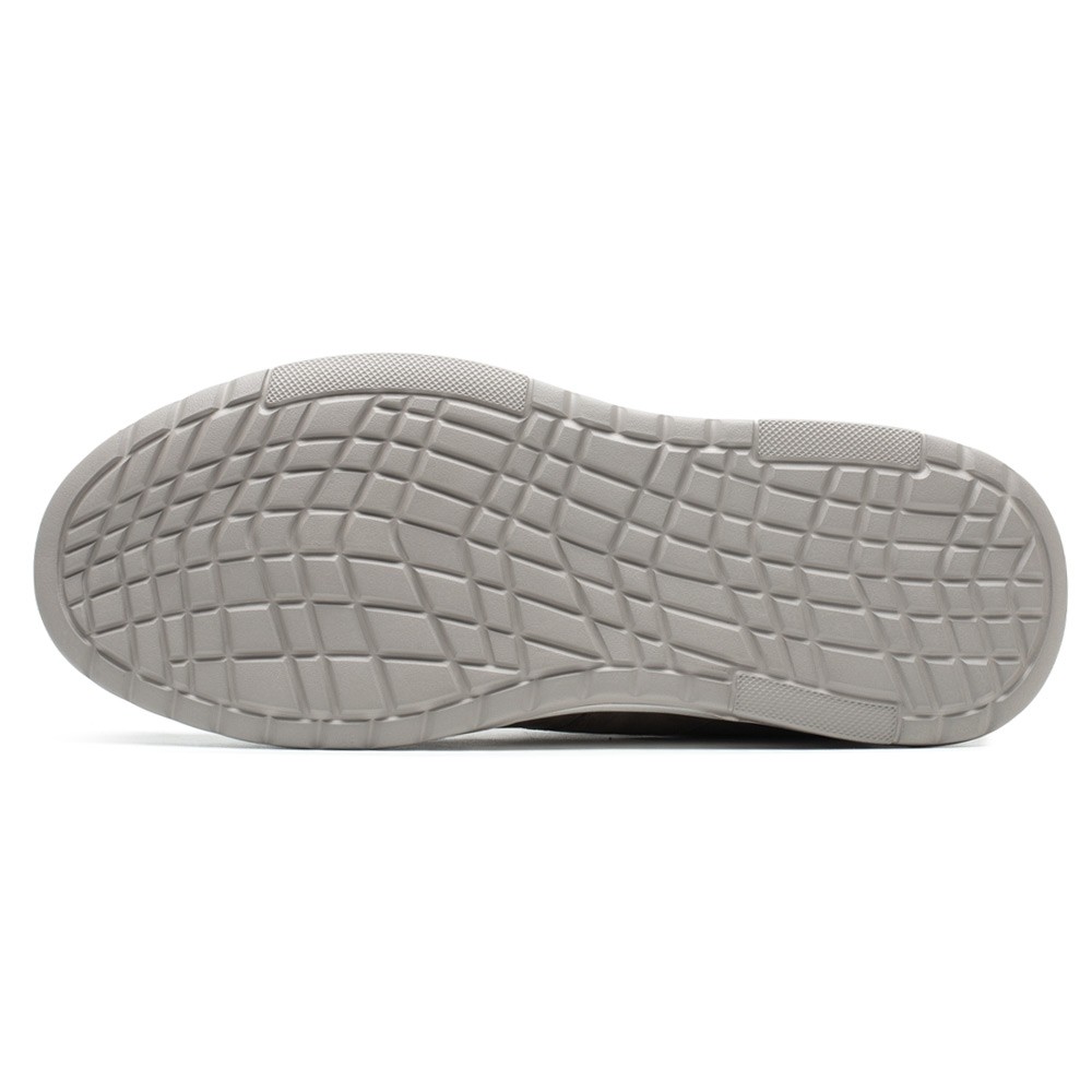 STRIDE Height Increasing Sneakers - Gray Nubuck Leather Men Height Increasing Casual Shoes 7CM / 2.76 Inches