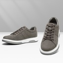 STRIDE Height Increasing Sneakers - Gray Nubuck Leather Men Height Increasing Casual Shoes 7CM / 2.76 Inches