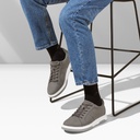 STRIDE Height Increasing Sneakers - Gray Nubuck Leather Men Height Increasing Casual Shoes 7CM / 2.76 Inches
