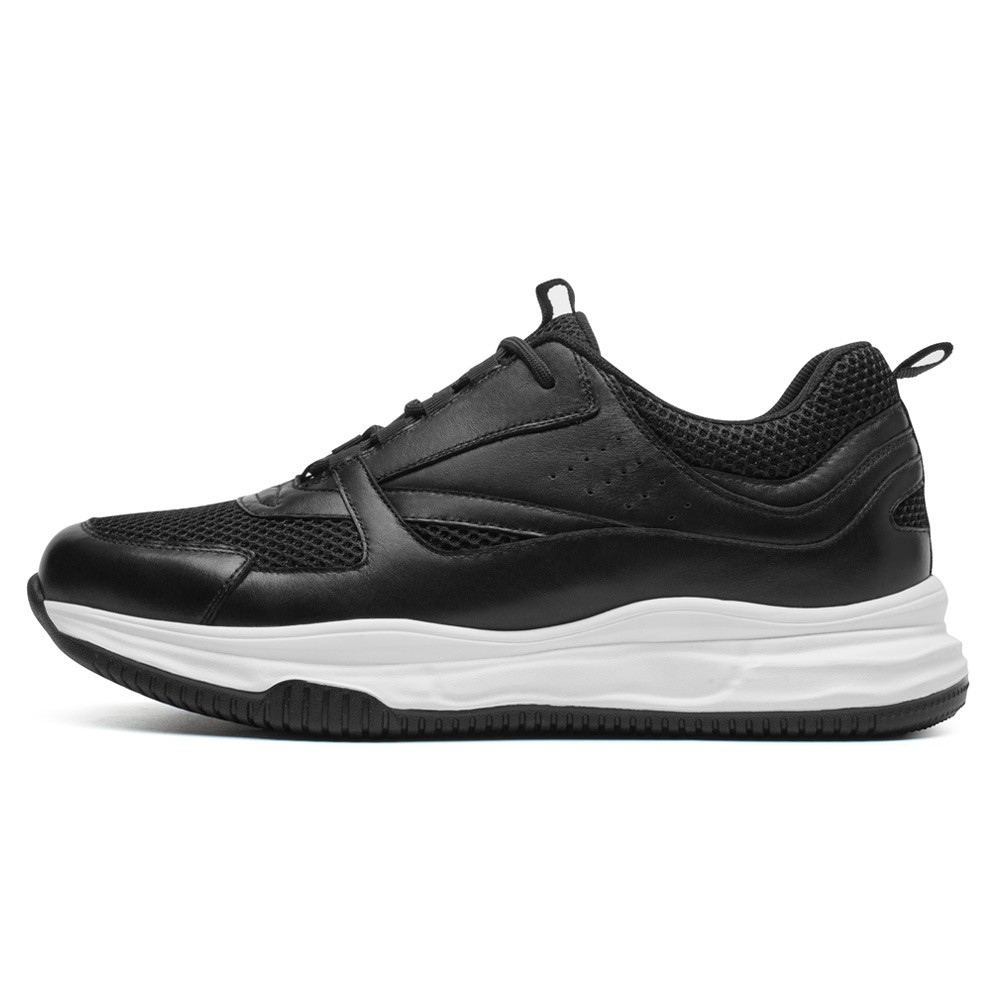 STRIDE Height Increase Sports Shoes - Breathable Men Black Sneakers That Make You Taller 7CM / 2.76 Inches