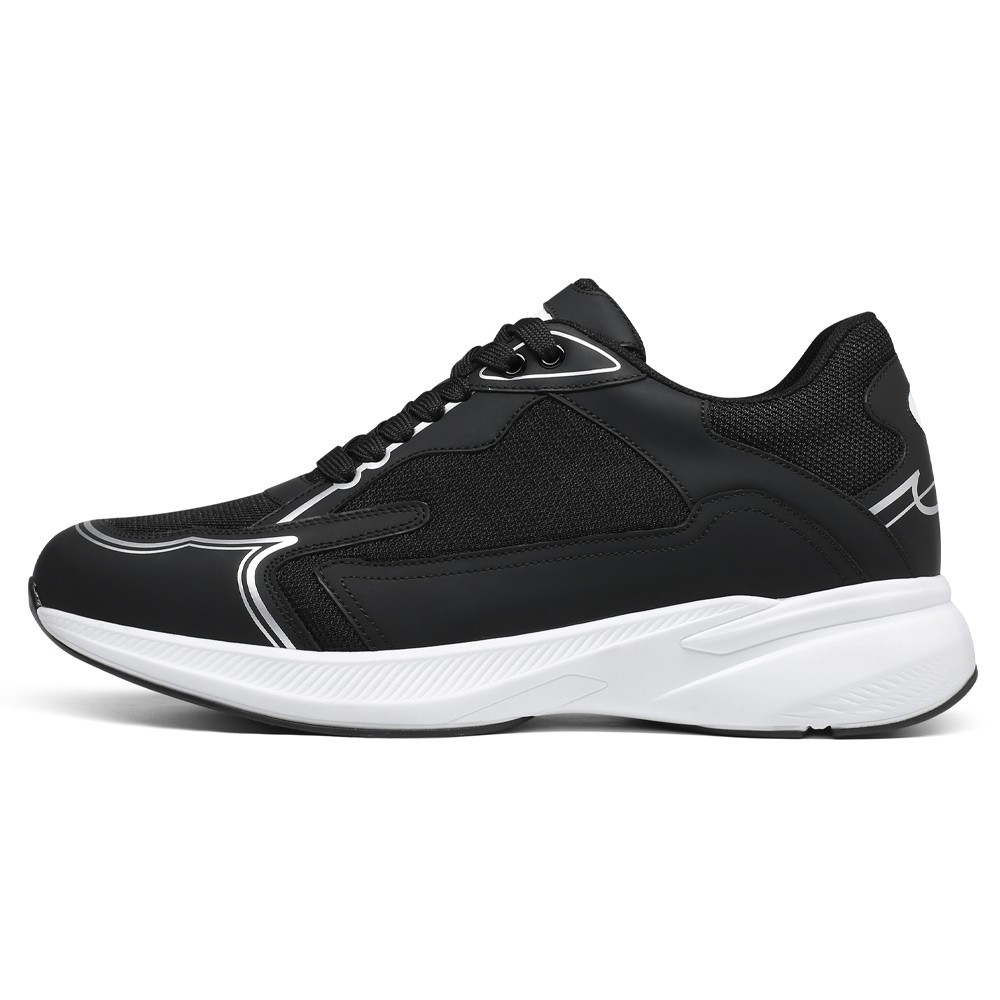 STRIDE Height Increase Sneakers - Breathable Men Black Sneakers That Make You Taller 7CM / 2.76 Inches