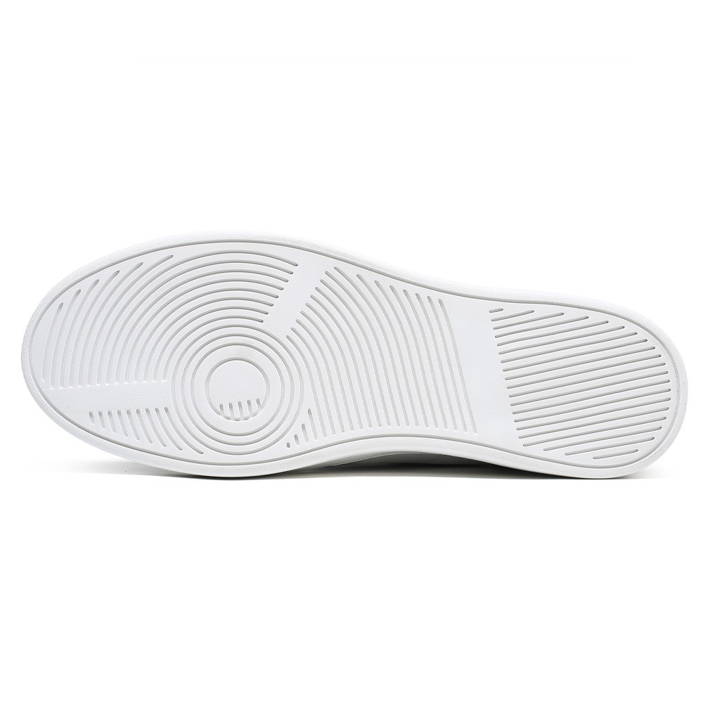 STRIDE Height Increasing Casual Shoes Sneakers - White Men Leather Casual Lift Shoes 7cm / 2.76 Inches