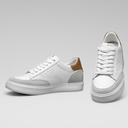 STRIDE Height Increasing Casual Shoes Sneakers - White Men Leather Casual Lift Shoes 7cm / 2.76 Inches