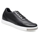STRIDE Casual Men Taller Shoes - Hidde High Heel Shoes For Men - Black Leather Sneakers That Add Height 6CM / 2.36 Inches