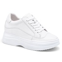 STRIDE Elevator Sneakers For Women - Hidden High Heel Shoes - White Casual Sneakers 8 CM / 3.15 Inches