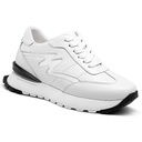 STRIDE Elevator Sneakers For Women - Height Increasing Shoes For Ladies - White Leather Sneakers 8CM / 3.15 Inches