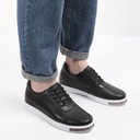 STRIDE Casual Men Taller Shoes - Hidde High Heel Shoes For Men - Black Leather Sneakers That Add Height 6CM / 2.36 Inches