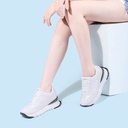 STRIDE Elevator Sneakers For Women - Height Increasing Shoes For Ladies - White Leather Sneakers 8CM / 3.15 Inches