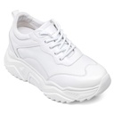 STRIDE Elevator Shoes For Women - Height Increasing Shoes For Ladies - White Wedge Sneakers 8cm / 3.15 Inches