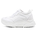 STRIDE Elevator Shoes For Women - Height Increasing Shoes For Ladies - White Wedge Sneakers 8cm / 3.15 Inches