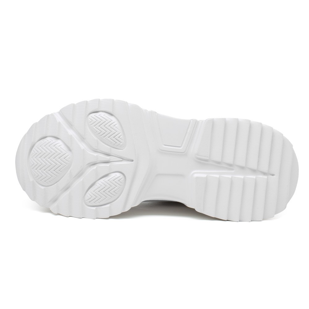 STRIDE Elevator Shoes For Women - Height Increasing Shoes For Ladies - White Wedge Sneakers 8cm / 3.15 Inches