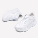 STRIDE Elevator Shoes For Women - Height Increasing Shoes For Ladies - White Wedge Sneakers 8cm / 3.15 Inches