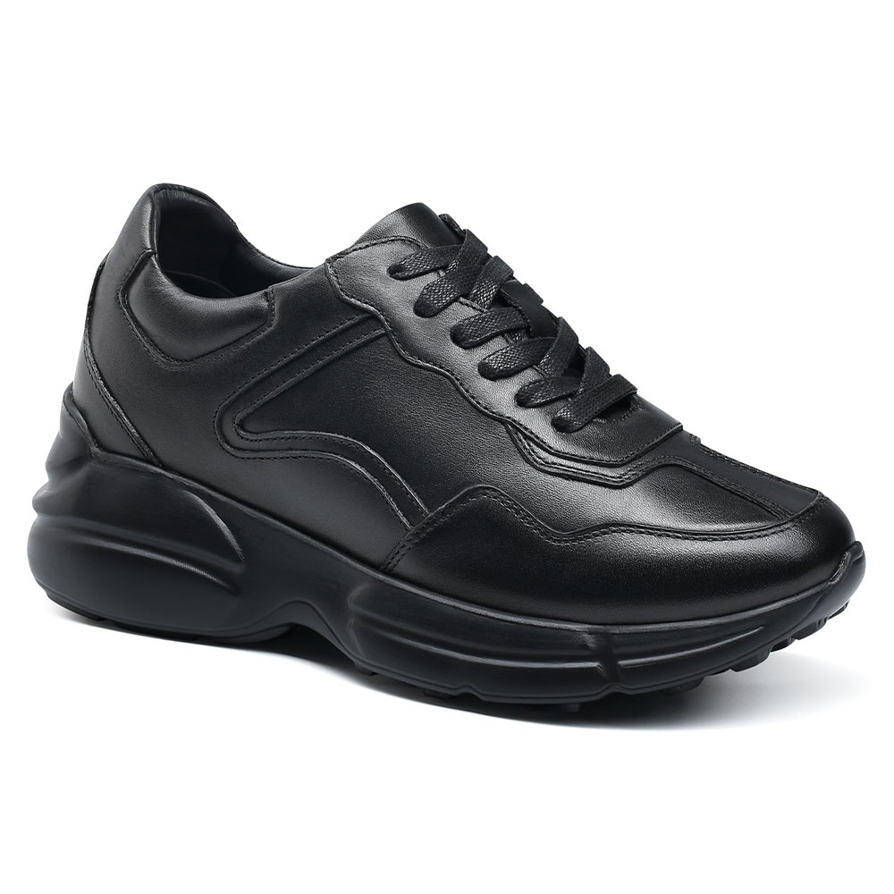 STRIDE Elevator Sneakers For Women - Women Wedge Heel Shoes - Black Casual Women Wedge Sneakers 8CM / 3.15 Inches