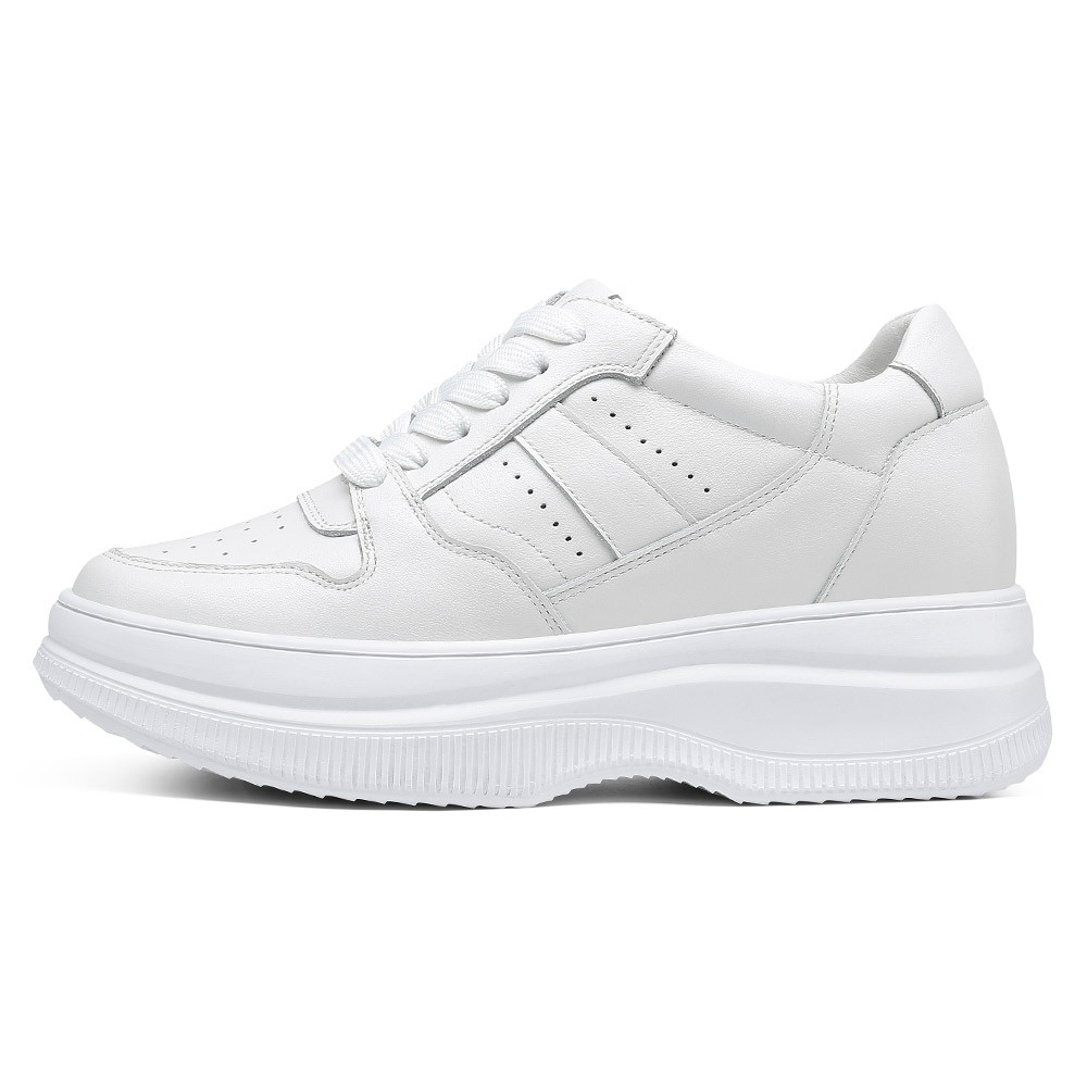 STRIDE Height Increasing Shoes For Women - Elevator Sneakers For Women - Casual Women White Wedge Sneakers 8CM / 3.15 Inches