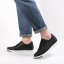 STRIDE Casual Men Taller Shoes - Hidde High Heel Shoes For Men - Black Leather Sneakers That Add Height 6CM / 2.36 Inches