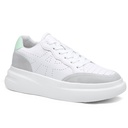 STRIDE Height Increasing Shoes For Ladies - High Heels Wedge Sneakers - White Leather Elevator Shoes For Women 7 CM / 2.76 Inches