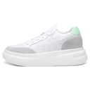 STRIDE Height Increasing Shoes For Ladies - High Heels Wedge Sneakers - White Leather Elevator Shoes For Women 7 CM / 2.76 Inches
