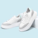 STRIDE Height Increasing Shoes For Ladies - High Heels Wedge Sneakers - White Leather Elevator Shoes For Women 7 CM / 2.76 Inches