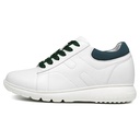 STRIDE Elevator Sneakers For Women - White Cowhide Leather Height Increasing Shoes 7 CM / 2.76 Inches