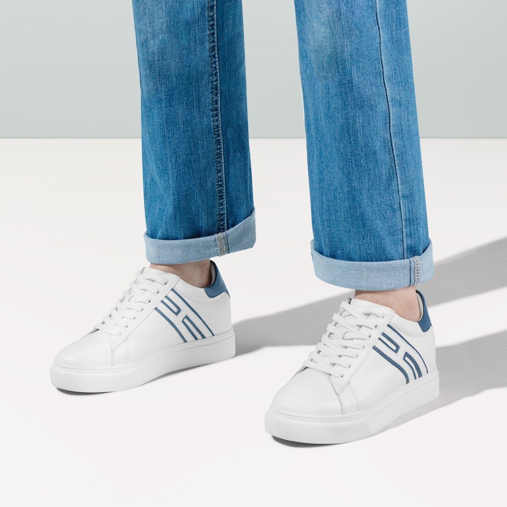 STRIDE Elevator Shoes For Women - Casual White Sneakers For Women - 7CM / 2.76 Inches Taller