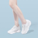 STRIDE Elevator Casual Shoes For Women - White Knit Wedge Sneakers 7CM / 2.76 Inches