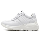 STRIDE Elevator Sneakers For Women - Casual Height Increasing Shoes - White Cowhide Leather Women Sneakers 6cm/ 2.36 Inches