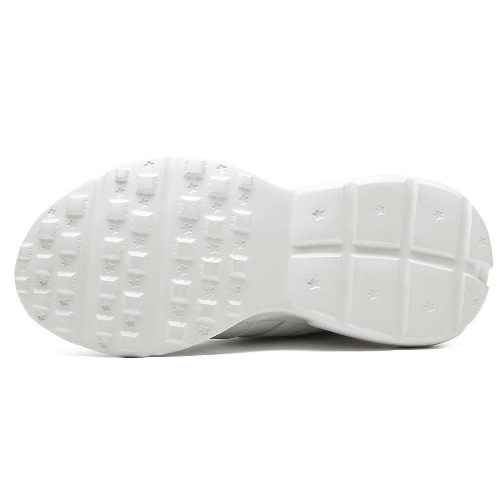 STRIDE Elevator Sneakers For Women - Casual Height Increasing Shoes - White Cowhide Leather Women Sneakers 6cm/ 2.36 Inches